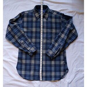 Mens Pendleton 100% Virgin Wool Plaid Button Up Long Sleeve Shirt Size Medium